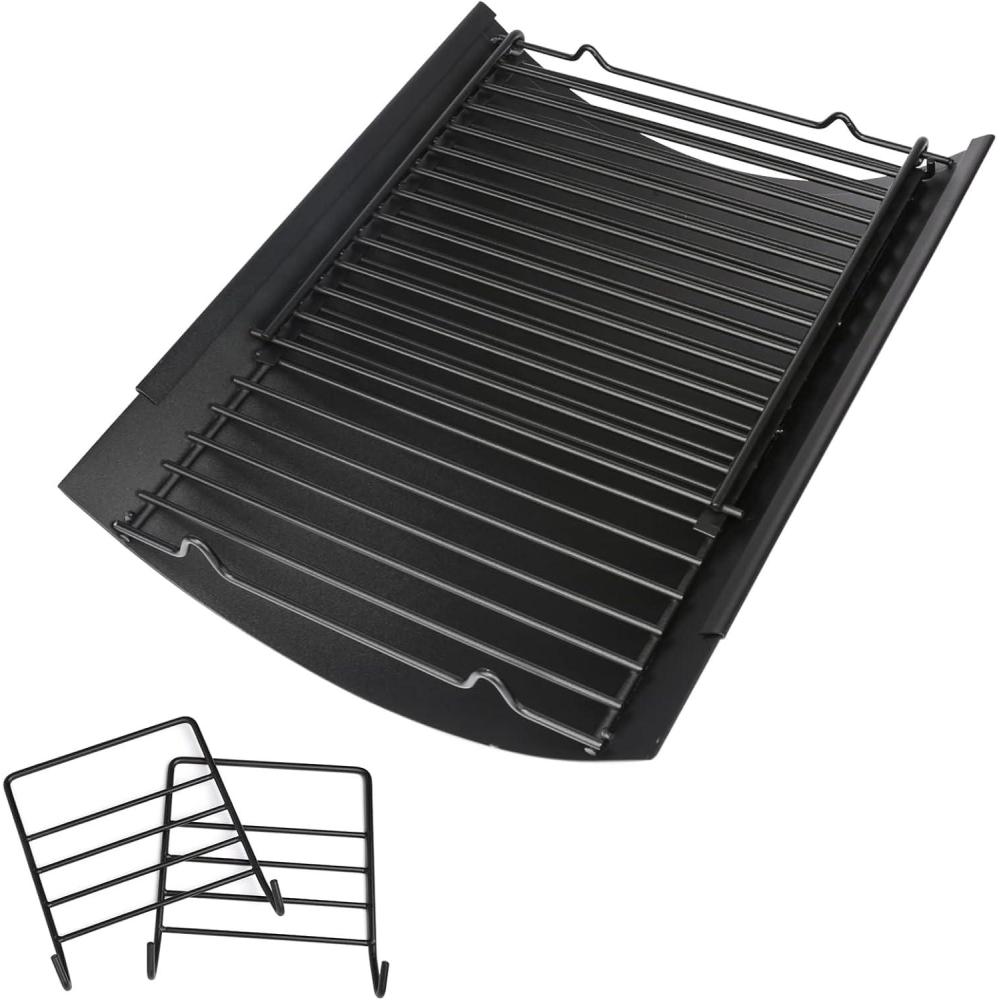 imageHisencn 20 inch Ash pan for Chargriller 5050 5072 5650 2123 Charcoal Grills CharGriller Model 200157 Replacement Part with 2pcs Fire Grate Hanger 20 Drip Pan1575 Inch to 2756 Inch