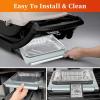 Hisencn 80580 Catch Pan Holder for Weber Q200 and Q300 Series Gas Grill, Drip Tray for Weber Q200 Q300 Q220 Q240 Q2000 Q2200 Q320 Collection Pan with 15 Pack Aluminum Foil Liner Replace Part for 41877(9-7/8 x 9 x1.27 inch for Weber 67047)