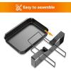 Hisencn 80580 Catch Pan Holder for Weber Q200 and Q300 Series Gas Grill, Drip Tray for Weber Q200 Q300 Q220 Q240 Q2000 Q2200 Q320 Collection Pan with 15 Pack Aluminum Foil Liner Replace Part for 41877(9 x 7.4 x 3 inches for Weber 7515)