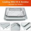 Hisencn 80580 Catch Pan Holder for Weber Q200 and Q300 Series Gas Grill, Drip Tray for Weber Q200 Q300 Q220 Q240 Q2000 Q2200 Q320 Collection Pan with 15 Pack Aluminum Foil Liner Replace Part for 41877(9-7/8 x 9 x1.27 inch for Weber 67047)