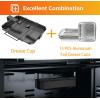 Hisencn 80580 Catch Pan Holder for Weber Q200 and Q300 Series Gas Grill, Drip Tray for Weber Q200 Q300 Q220 Q240 Q2000 Q2200 Q320 Collection Pan with 15 Pack Aluminum Foil Liner Replace Part for 41877(9 x 7.4 x 3 inches for Weber 7515)
