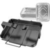 Hisencn 80580 Catch Pan Holder for Weber Q200 and Q300 Series Gas Grill, Drip Tray for Weber Q200 Q300 Q220 Q240 Q2000 Q2200 Q320 Collection Pan with 15 Pack Aluminum Foil Liner Replace Part for 41877(9 x 7.4 x 3 inches for Weber 7515)