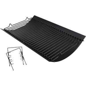 Hisencn 20 inch Ash pan for Chargriller 5050, 5072, 5650, 2123 Charcoal Grills, Char-Griller Model 200157, Replacement Part with 2pcs Fire Grate Hanger, 20″ Drip Pan(20 Inch)