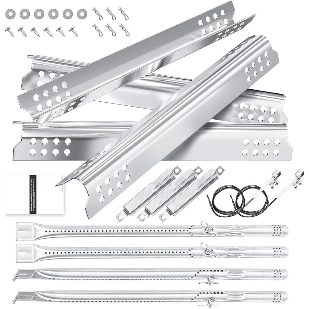 imageHisencn Grill Replacement Parts for Charbroil Infrared Grill 463242716 463242715 463242516 466242815 Gas Grill Accessories Burner Heat Plate Adjustable Carryover Tube G4662500W1 G4660024W1For Commercial 4 Burner