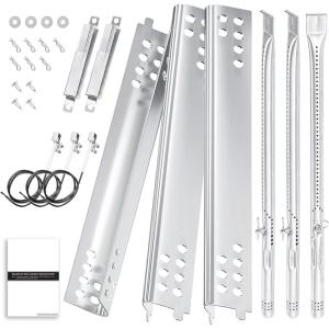 Hisencn Grill Replacement Parts for Charbroil Infrared Grill 463242716 463242715 463242516 466242815, Gas Grill Accessories Burner, Heat Plate, Adjustable Carryover Tube, G466-2500-W1, G466-0024-W1(For Performance 3 Burner)