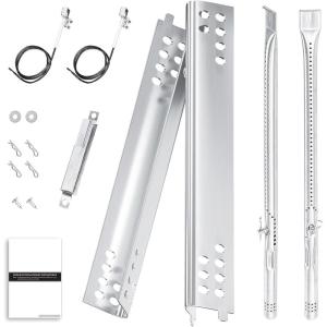Hisencn Grill Replacement Parts for Charbroil Infrared Grill 463242716 463242715 463242516 466242815, Gas Grill Accessories Burner, Heat Plate, Adjustable Carryover Tube, G466-2500-W1, G466-0024-W1(For Performance 2 Burner)
