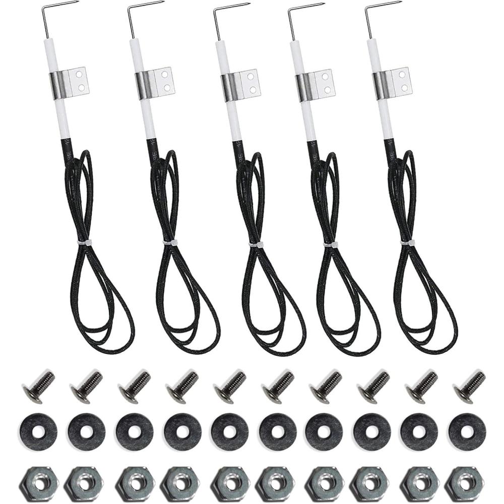 imageHisencn Grill Ignitor Wire Kit Ignition Electrode Replacement Parts for Home Depot Nexgrill 45 Burner 7200888 7200888N 7200830H 7200830D 7200896B 7200898 Gas Grill with Screws