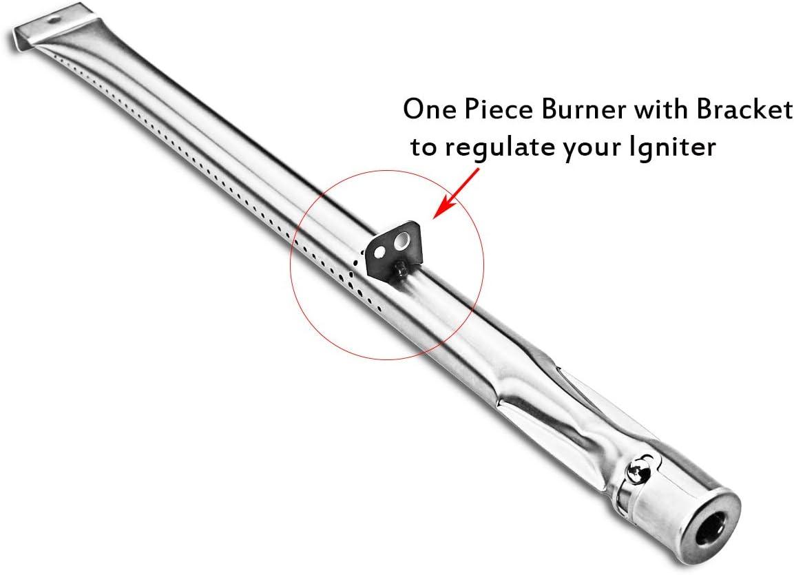 imageHisencn Grill Parts for Charbroil 18 1316 Stainless Steel Grill Burner Tube 16 12 x 4 Porcelain Heat Plates and Adjustable Carryover Tube Parts for Charbroil 4 Burner Grills