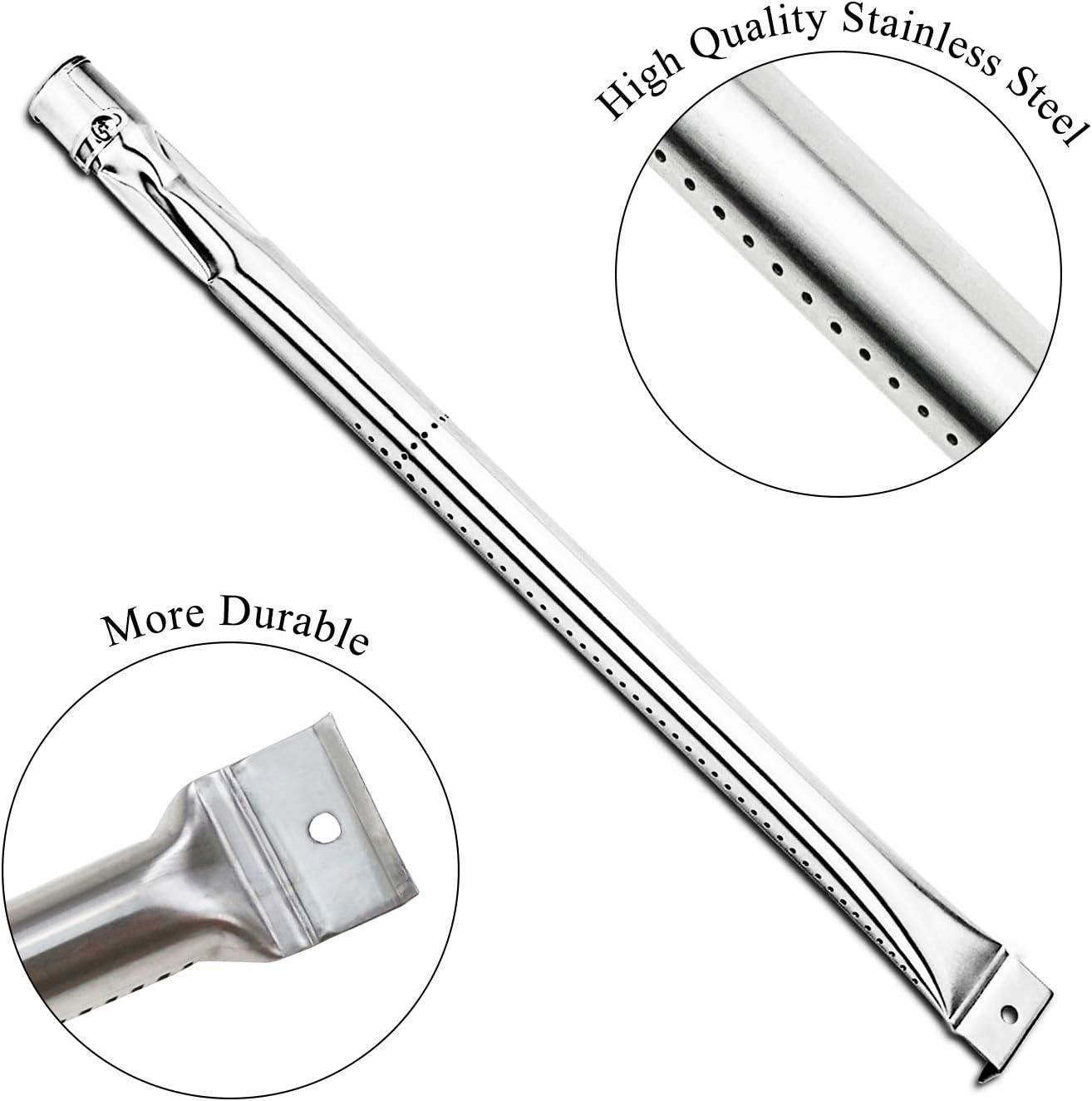 imageHisencn Grill Parts for Charbroil 18 1316 Stainless Steel Grill Burner Tube 16 12 x 4 Porcelain Heat Plates and Adjustable Carryover Tube Parts for Charbroil 4 Burner Grills