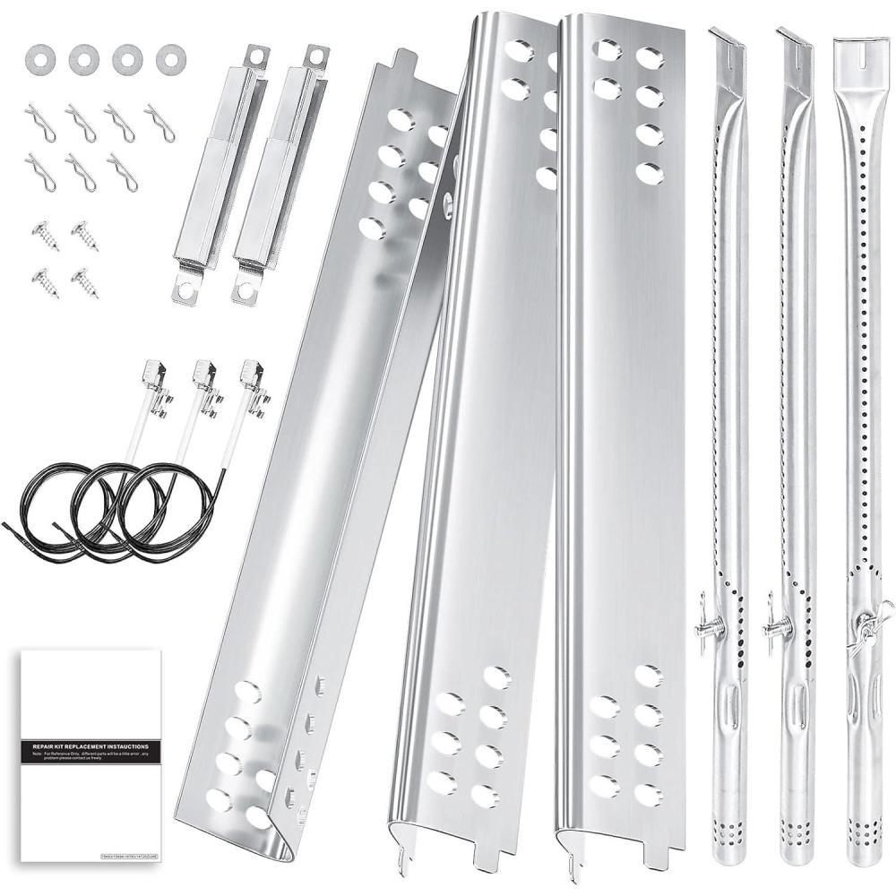 imageHisencn Grill Replacement Parts for Charbroil Performance TRUInfrared 2 Burner 463633316 463280219 463672416 463672019 463672016 463672219 Gas GrillG4662500W1 Burner G3610003W1Heat PlatesFor Performance 3 Burner