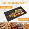 Hisencn Pre-Seasoned Cast Iron Reversible Griddle for Charbroil 463420508 463420509, 16 7/8″ Grill Griddle Plate for 463420511 463436213 463436214 463461613 463436215, 1 Pack