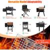 Hisencn Universal Grill Rack for Gas/Wood Pellet/Griddle/Smoker Grill, Adjustable Warming Rack, Upper Rack with Foldable Leg, Adjustable Length 15.3-22.1 in (Universal Grill Rack)(Universal Grill Rack)