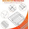 Hisencn Universal Grill Rack for Gas/Wood Pellet/Griddle/Smoker Grill, Adjustable Warming Rack, Upper Rack with Foldable Leg, Adjustable Length 15.3-22.1 in (Universal Grill Rack)(Universal Grill Rack)