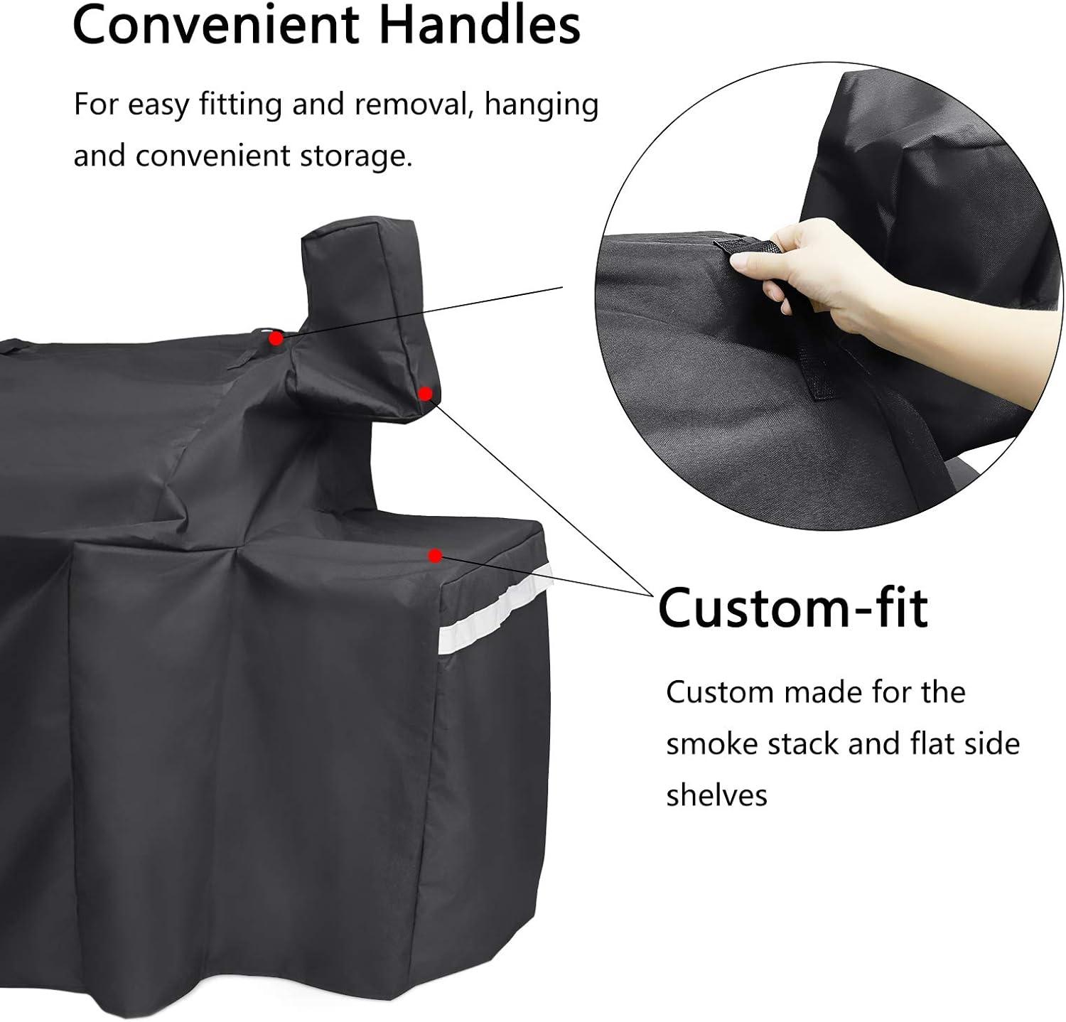 imageHisencn Grill Cover for Green Mountain Daniel Boone Prime WiFi Grills Wood Pellet Grill Cover for Ledge Prime Plus WiFi Pellet Grill Full Length BBQ Cover 600D Fabric Black