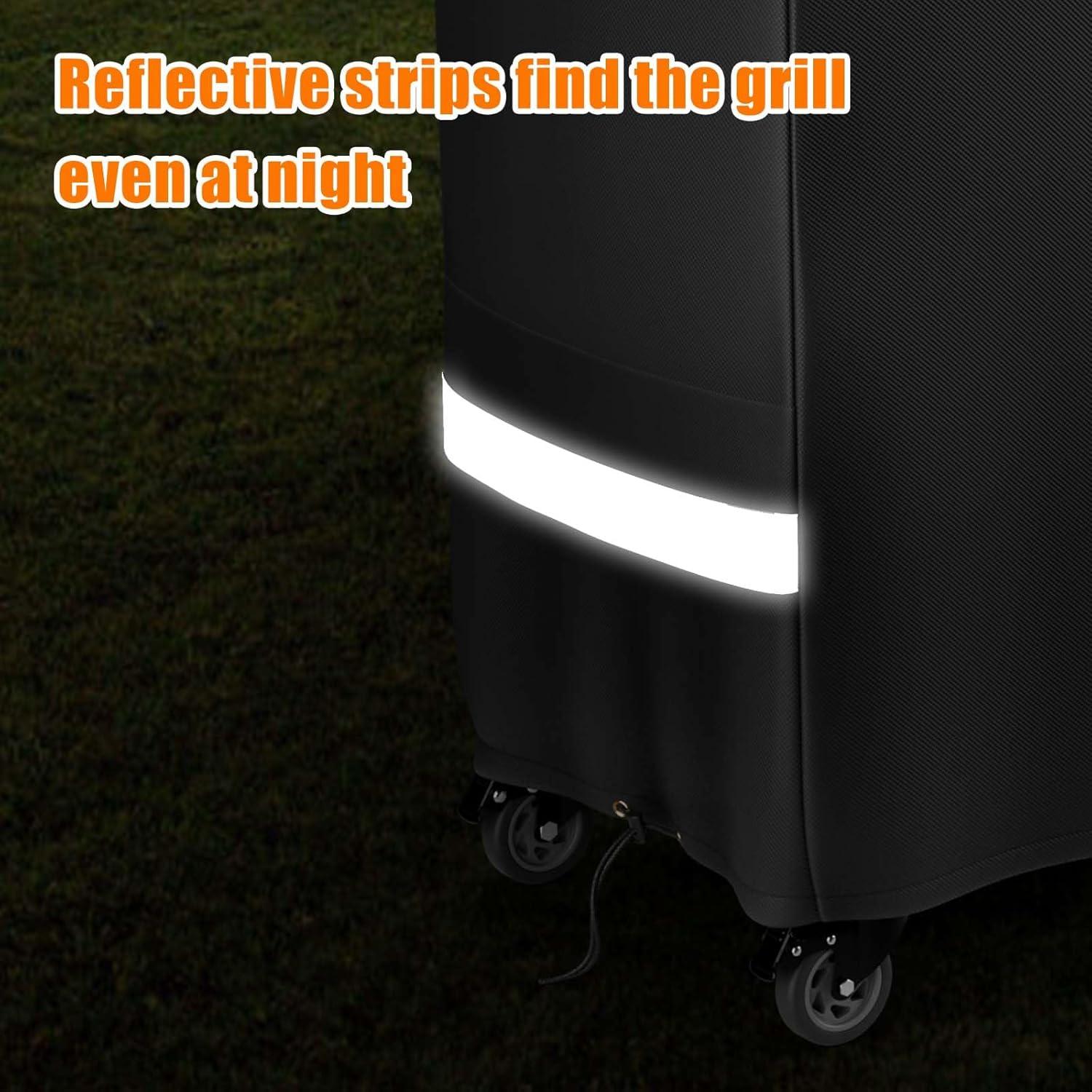imageHisencn Grill Cover for Recteq RTB380 RTB380X Wood Pellet Grill Smoker Heavy Duty Waterproof Rec Tec 380 Cover with Reflective Strips Moisture Proof Vents and Adjustable Drawstring Outdoor BBQfor RT590