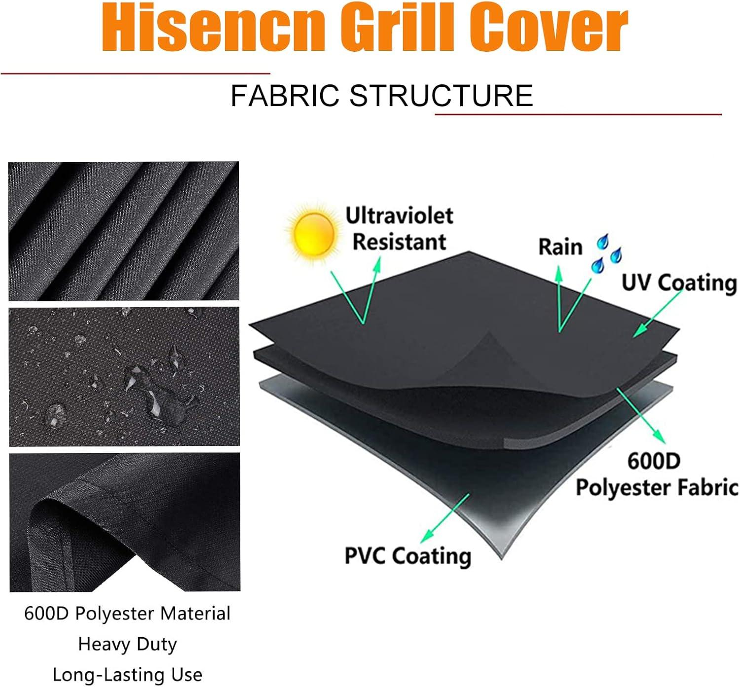 imageHisencn Patio Cover and Carry Bag for Camp Chef 3 Burner Stoves Stove Grill Cover and Carry Bag for Camp Chef TB90LW TB90LWG TB90LWG15 SPG90B GB90D DB90D PRO90X Heavy Duty 600D Fabric Black