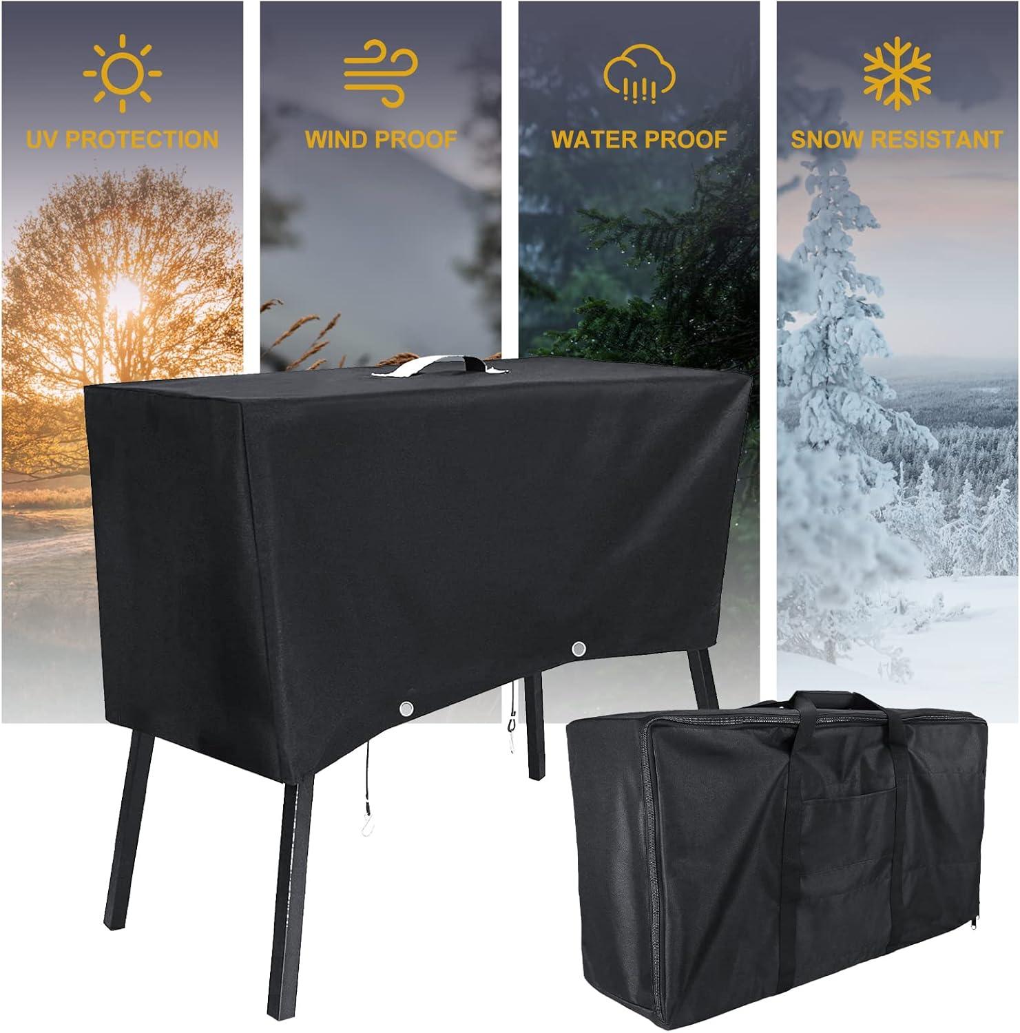 imageHisencn Patio Cover and Carry Bag for Camp Chef 3 Burner Stoves Stove Grill Cover and Carry Bag for Camp Chef TB90LW TB90LWG TB90LWG15 SPG90B GB90D DB90D PRO90X Heavy Duty 600D Fabric Black