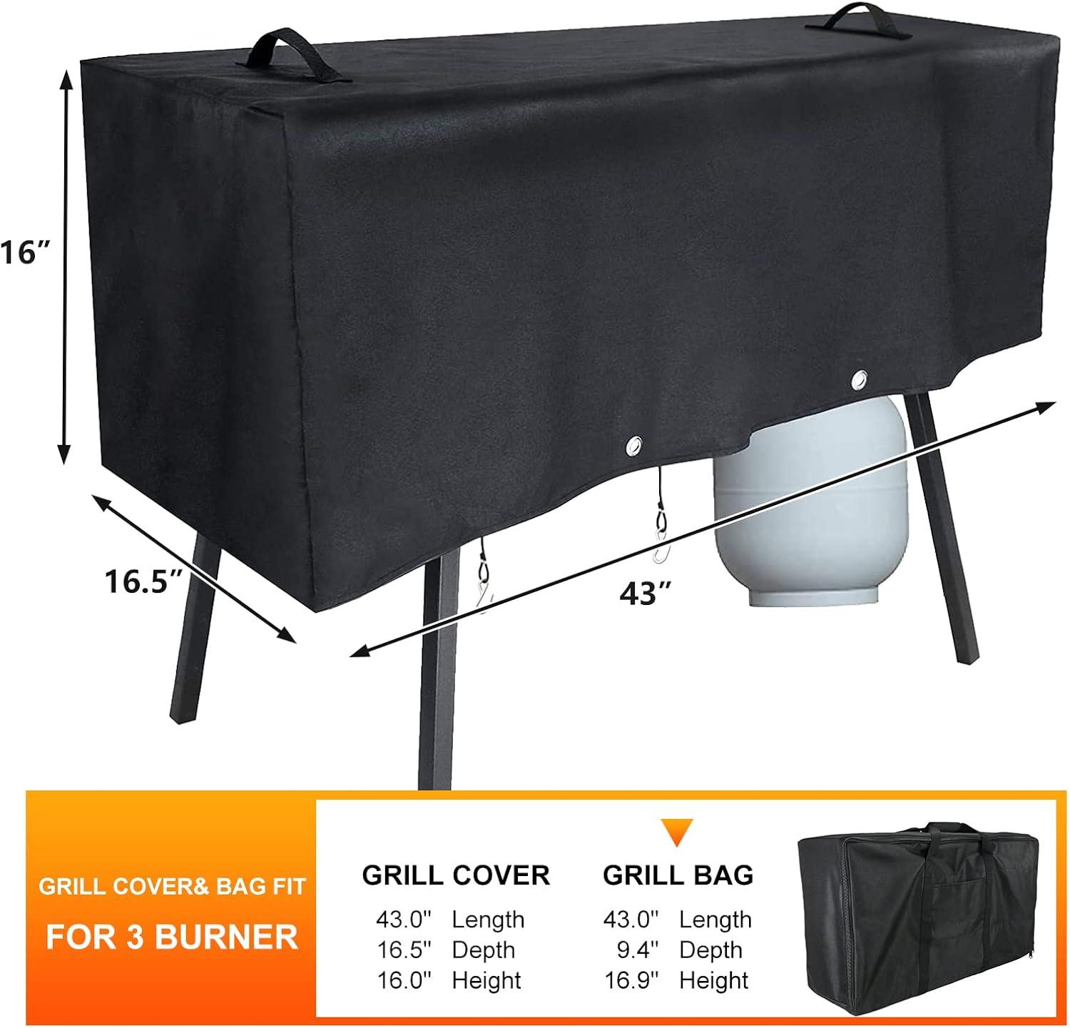 imageHisencn Patio Cover and Carry Bag for Camp Chef 3 Burner Stoves Stove Grill Cover and Carry Bag for Camp Chef TB90LW TB90LWG TB90LWG15 SPG90B GB90D DB90D PRO90X Heavy Duty 600D Fabric Black