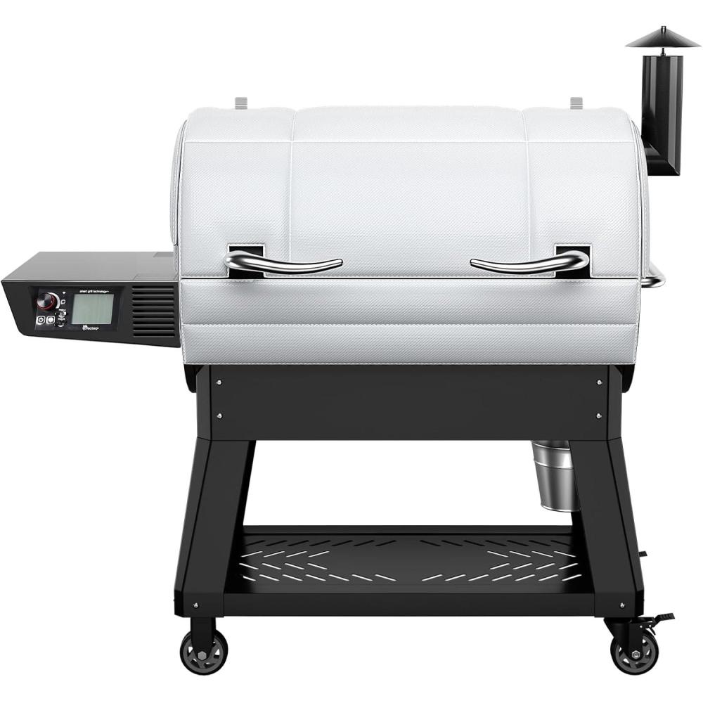 imageHisencn Grill Cover for Recteq RTB380 RTB380X Wood Pellet Grill Smoker Heavy Duty Waterproof Rec Tec 380 Cover with Reflective Strips Moisture Proof Vents and Adjustable Drawstring Outdoor BBQfor Flagship 1100