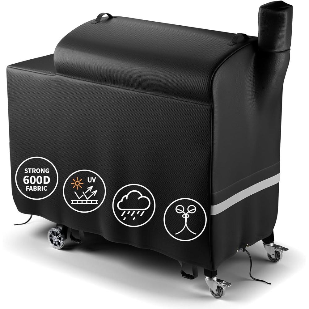 imageHisencn Grill Cover for Recteq RTB380 RTB380X Wood Pellet Grill Smoker Heavy Duty Waterproof Rec Tec 380 Cover with Reflective Strips Moisture Proof Vents and Adjustable Drawstring Outdoor BBQfor RT680