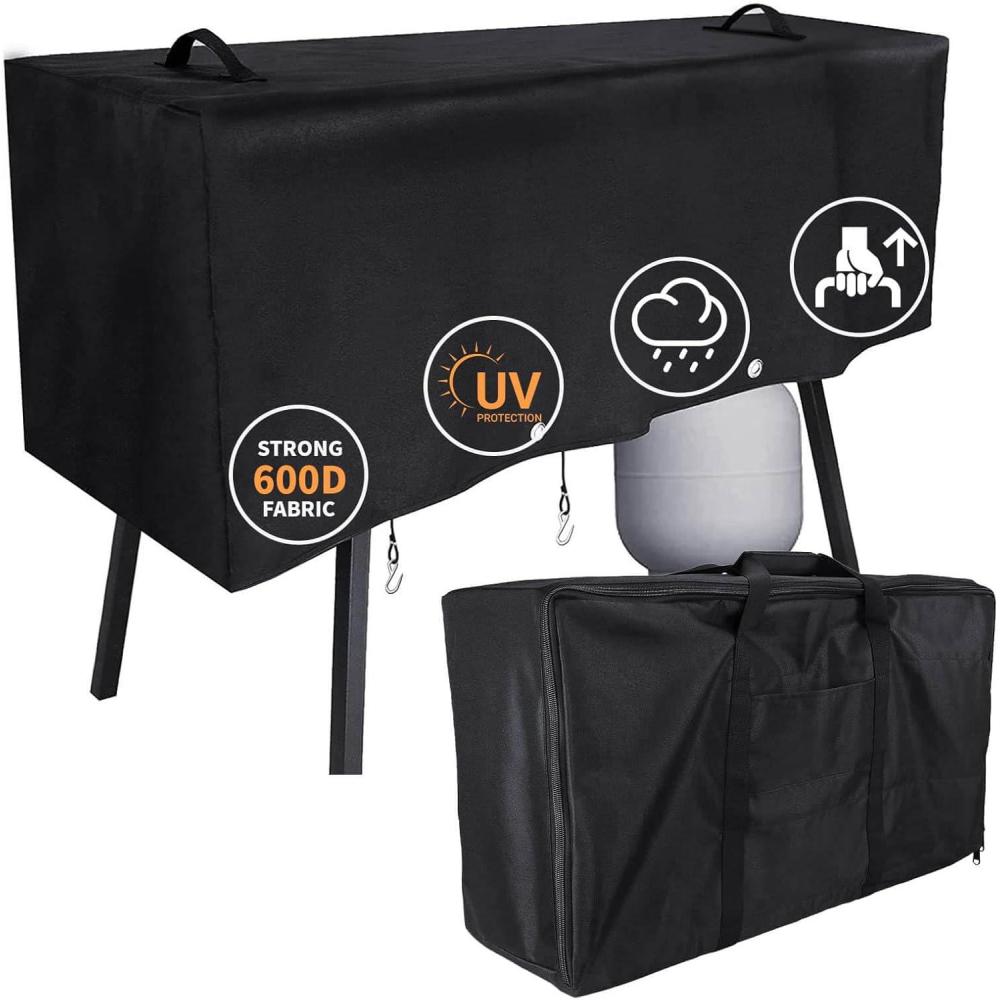 imageHisencn Patio Cover and Carry Bag for Camp Chef 3 Burner Stoves Stove Grill Cover and Carry Bag for Camp Chef TB90LW TB90LWG TB90LWG15 SPG90B GB90D DB90D PRO90X Heavy Duty 600D Fabric Black