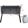Heavy-Duty Waterproof Patio Grill Cover for Camp Chef 3 Burner Stoves, Durable Material for PRO90, TB90LW, TB90LWG, TB90LWG15, GB90D, SPG90B, Secure Hook Design, Convenient Handle, Black
