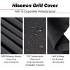 Hisencn Grill Cover for Camp Chef FTG600 Flat Top Grill and Camp Chef 4-Burner Griddle, Weather Resistant & Waterproof, 600D Heavy Duty, with Support Pole to Prevent Water Leaking