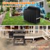 Hisencn Grill Cover for Recteq RT-B380 RT-B380X Wood Pellet Grill Smoker, Heavy Duty Waterproof Rec Tec 380 Cover with Reflective Strips, Moisture Proof Vents and Adjustable Drawstring, Outdoor BBQ(for RT-590)