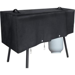 Heavy-Duty Waterproof Patio Grill Cover for Camp Chef 3 Burner Stoves, Durable Material for PRO90, TB90LW, TB90LWG, TB90LWG15, GB90D, SPG90B, Secure Hook Design, Convenient Handle, Black