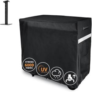 Hisencn Grill Cover for Camp Chef FTG600 Flat Top Grill and Camp Chef 4-Burner Griddle, Weather Resistant & Waterproof, 600D Heavy Duty, with Support Pole to Prevent Water Leaking