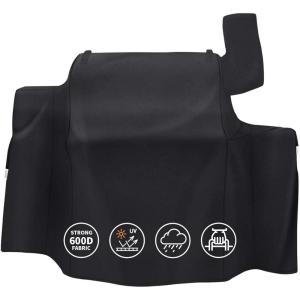 Hisencn Grill Cover for Green Mountain Daniel Boone Prime WiFi Grills, Wood Pellet Grill Cover for Ledge Prime Plus WiFi Pellet Grill, Full Length BBQ Cover, 600D Fabric, Black