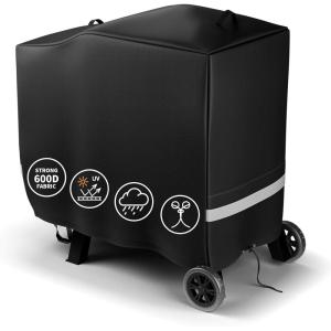 Hisencn Grill Cover for Recteq RT-B380 RT-B380X Wood Pellet Grill Smoker, Heavy Duty Waterproof Rec Tec 380 Cover with Reflective Strips, Moisture Proof Vents and Adjustable Drawstring, Outdoor BBQ(for RT-B380)