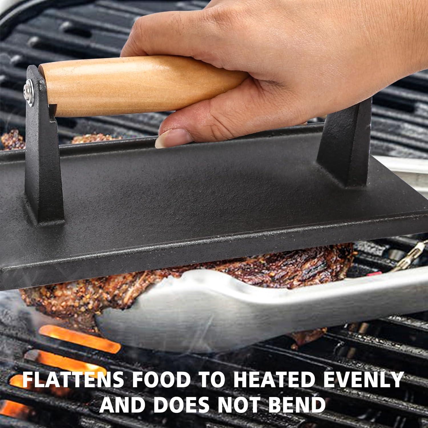 imageHisencn Griddle Tool Set Compatible with Blackstone Griddle Accessories with Long Spatulas Griddle Scraper Cast Iron Burger Press Storage Bag and Egg Rings for BBQ Gift