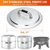 Hisencn Fire Pit Lid for Solo Stove Yukon, 27 Inch Portable Fire Pit Cover with Heat Resistant Handle, 304 Stainless Steel Camping Stove Accessories for Other Outdoor Low Smoke Stove Firepits(Φ 27″)