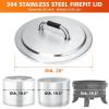 Hisencn Fire Pit Lid for Solo Stove Yukon, 27 Inch Portable Fire Pit Cover with Heat Resistant Handle, 304 Stainless Steel Camping Stove Accessories for Other Outdoor Low Smoke Stove Firepits(Φ 19.5″)