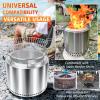 Hisencn Shield for Solo Stove Yukon 27 Inch, 304 Stainless Steel Fire Pit Spark Protector Screen & Grill Cooking Grate & Fire Pit Stand for Fireplace with Two Guild Sticks