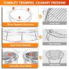 Shield for Solo Stove Ranger 15 Inch, 304 Stainless Steel Fire Pit Spark Protector Screen & Grill Cooking Grate & Fire Pit Stand for Fireplace with Two Guild Sticks