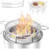 Shield for Solo Stove Ranger 15 Inch, 304 Stainless Steel Fire Pit Spark Protector Screen & Grill Cooking Grate & Fire Pit Stand for Fireplace with Two Guild Sticks
