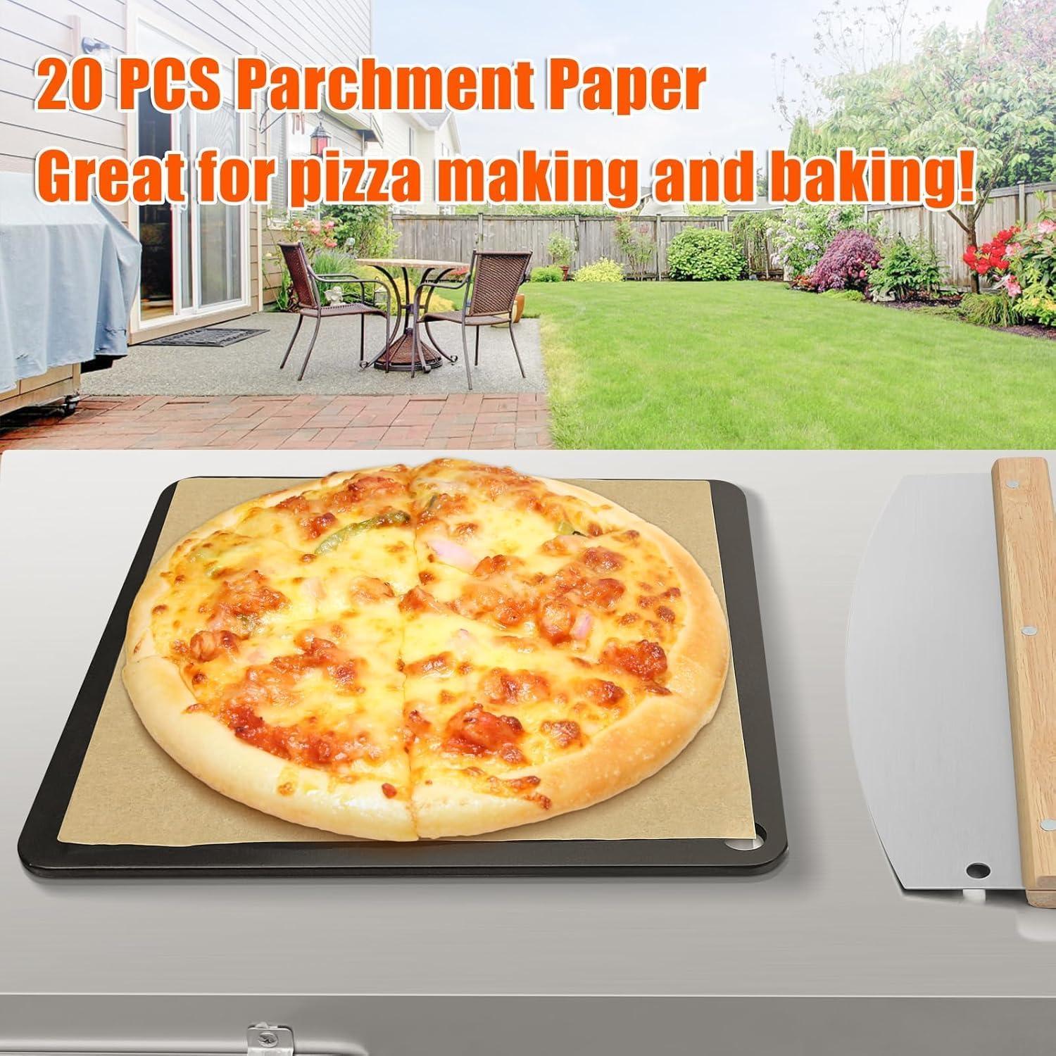 imageHisencn 13 Ceramic Pizza Steel for Home Ovens 20X Faster Heating Crispy Crust Kit with Aluminum Peel amp Tools16 16 Square