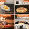 Hisencn 13″ Ceramic Pizza Steel for Home Ovens – 20X Faster Heating, Crispy Crust Kit with Aluminum Peel & Tools(13” × 13” Square)