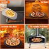 Hisencn 13″ Ceramic Pizza Steel for Home Ovens – 20X Faster Heating, Crispy Crust Kit with Aluminum Peel & Tools(13” Dia Round)