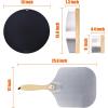 Hisencn 13″ Ceramic Pizza Steel for Home Ovens – 20X Faster Heating, Crispy Crust Kit with Aluminum Peel & Tools(13” Dia Round)