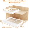 Hisencn Pull Out Cabinet Organizer, Expandable Width 13.9″-22″, 21.8″ Deep Heavy Duty Slide Out Drawer for Kitchen Cabinets, No Drill Roll Out Shelves with Adhesive Nano Film (White)(White)