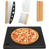Hisencn 13″ Ceramic Pizza Steel for Home Ovens – 20X Faster Heating, Crispy Crust Kit with Aluminum Peel & Tools(16” × 16” Square)