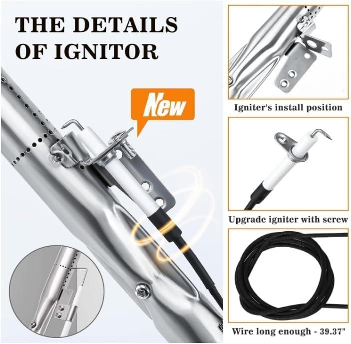 imageHisencn Grill Parts Kit for Home Depot Nexgrill 6 Burner 7200896E 7200896B 7200896C Gas Grill Stainless Steel Grill Burners Heat Plates Tent Shields Flame Tamers Cooking Grates Grid2 Stainless steel grate 5 burner 5ss heat tent