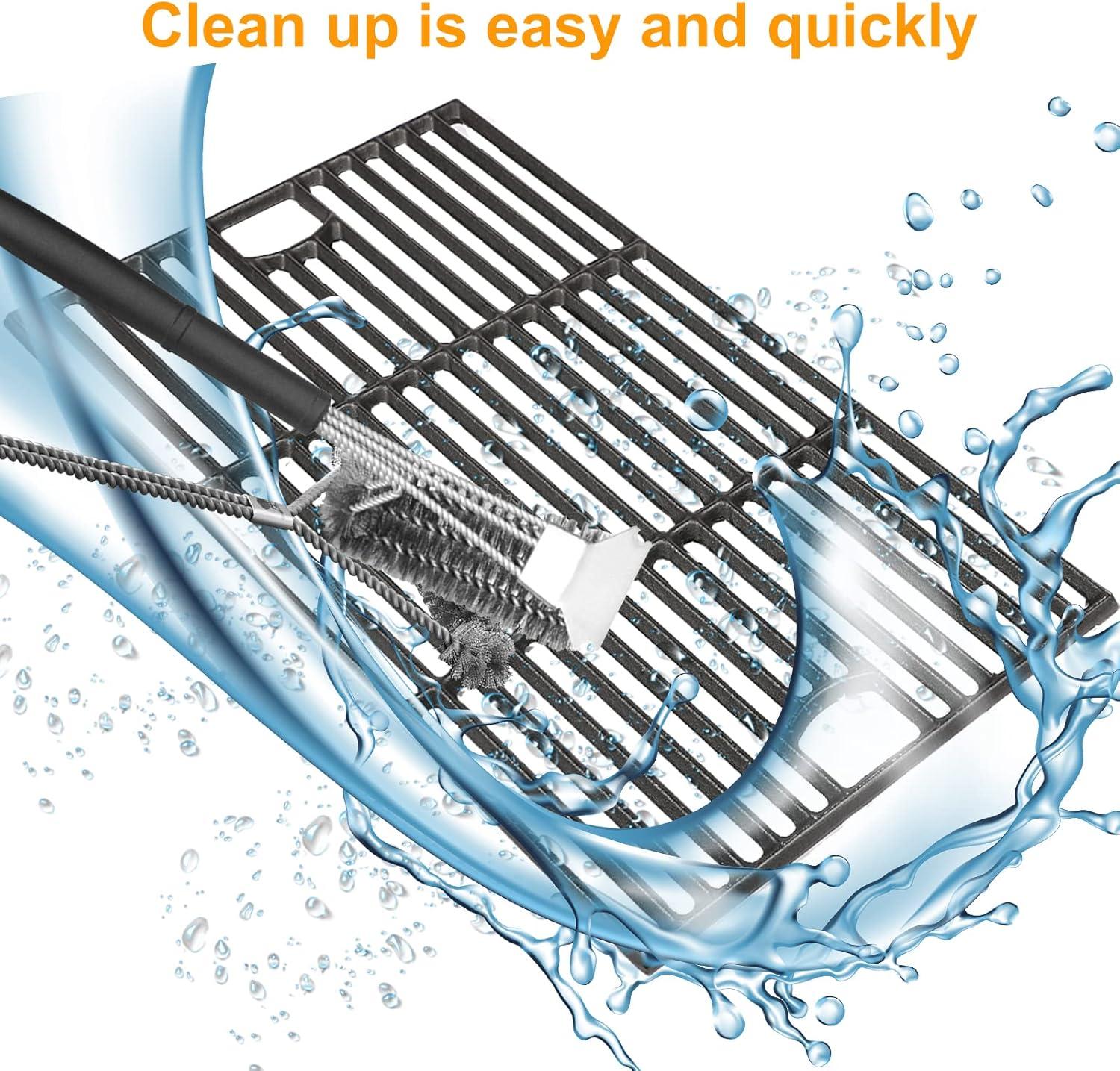 imageHisencn Grill Parts Kit for Home Depot Nexgrill 6 Burner 7200896E 7200896B 7200896C Gas Grill Stainless Steel Grill Burners Heat Plates Tent Shields Flame Tamers Cooking Grates Grid3 Cast Iron grates 6 burner 6pc heat tent