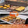 Hisencn 25.6″ x 16.7″ Griddle for Gas Grill, Cast Iron Griddle FlatTop Insert for Nexgrill, Weber, Charbroil, Pit Boss, Traeger, Camp Chef and more Grill, Griddle for Outdoor Gas & Charcoal Grills