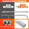 Hisencn 65032 Grill Burner Tube for Weber Q3200, Q3000, Q320, Q300, 57060001, 404341, 586002 Gas Grills, 304 Stainless Steel, Grill Burner Replacement for Weber Q Series 60036, 80385, 13122(23.75 in)