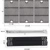 Hisencn Grill Parts Kit for Home Depot Nexgrill 6 Burner 720-0896E, 720-0896B, 720-0896C Gas Grill, Stainless Steel Grill Burners, Heat Plates Tent Shields Flame Tamers, Cooking Grates Grid(3 Cast Iron grates + 6 burner + 6pc heat tent)