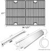 Hisencn Grill Parts Kit for Home Depot Nexgrill 6 Burner 720-0896E, 720-0896B, 720-0896C Gas Grill, Stainless Steel Grill Burners, Heat Plates Tent Shields Flame Tamers, Cooking Grates Grid(2 Cast Iron grates + 4 burner + 4ss heat tent)